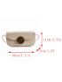 Mini Square Bag Beige Metal Decor Adjustable Strap For Daily