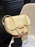 Mini Saddle Bag Yellow Minimalist Flap For Daily