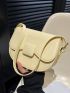 Mini Saddle Bag Yellow Minimalist Flap For Daily