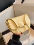 Mini Saddle Bag Yellow Minimalist Flap For Daily