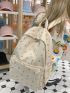 Ditsy Floral Pattern Classic Backpack Pocket Front Adjustable Strap For School