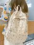 Ditsy Floral Pattern Classic Backpack Pocket Front Adjustable Strap For School