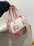 Small Square Bag Colorblock Adjustable Strap For Daily