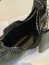 Crocodile Embossed Hobo Bag Black Fashionable With Coin Purse For Daily