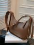 Medium Hobo Bag Brown Minimalist Top Handle For Work