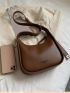 Medium Hobo Bag Brown Minimalist Top Handle For Work