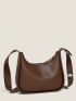 Medium Hobo Bag Brown Minimalist Top Handle For Work