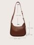 Medium Hobo Bag Brown Minimalist Top Handle For Work