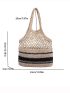 Two Tone Straw Bag Hollow Out Vacation