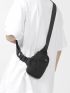 Mini Sling Bag Black Minimalist Release Buckle For Sport