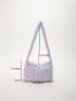 Tie Dye Hobo Bag Star Decor Fluffy