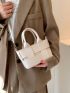 Ladies Fashion Simple Pure Color PU Tote Bag For Commuting