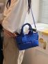 Ladies Fashion Simple Pure Color PU Tote Bag For Commuting