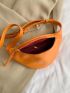 Zip Front Fanny Pack PU Orange