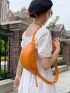 Zip Front Fanny Pack PU Orange