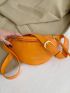 Zip Front Fanny Pack PU Orange