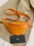 Zip Front Fanny Pack PU Orange