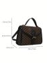 Mini Square Bag Geometric Pattern Buckle Decor Flap PU