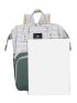 Striped Pattern Classic Backpack Letter Label Detail Multi-function With Zipper