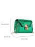 Mini Square Bag Crocodile Embossed Twist Lock Metallic PU Funky