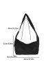 Black Hobo Bag Minimalist Large Capacity For Daily