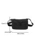 Mini Square Bag Black Minimalist Adjustable Strap For Daily