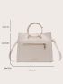 Letter Graphic Square Bag Fashionable Top Ring PU