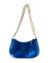 Crocodile Embossed Hobo Bag Funky Metallic Chain Zipper PU