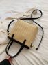 Small Straw Bag Vacation Metal Decor Double Handle Paper