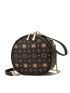 Mini Circle Bag Fashionable Geometric Pattern Metal Cat Decor PU