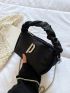 Small Hobo Bag Fashionable Rhinestone Decor Top Handle Chain Nylon