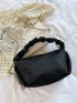 Small Hobo Bag Fashionable Rhinestone Decor Top Handle Chain Nylon