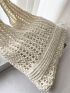 Beige Crochet Bag Vacation Hollow Out Polyester