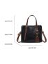 Litchi Embossed Square Bag Elegant Double Handle PU