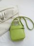 Mini Square Bag Minimalist Green Double Handle PU