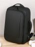 Medium Laptop Backpack Black Minimalist With USB Charging Port For Work