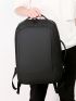 Medium Laptop Backpack Black Minimalist With USB Charging Port For Work