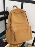 Brown Classic Backpack Preppy For School