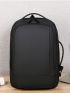 Medium Laptop Backpack Black Minimalist With USB Charging Port For Work