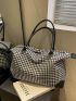 Houndstooth Pattern Travel Bag Double Handle Sporty