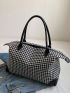 Houndstooth Pattern Travel Bag Double Handle Sporty