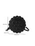 Stitch Detail Circle Bag Black Cute