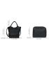 Mini Litchi Embossed Bucket Bag Black Minimalist With Inner Pouch For Daily