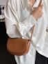 Small Saddle Bag Brown Minimalist Flap For Daily