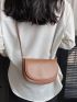 Small Saddle Bag Brown Minimalist Flap For Daily