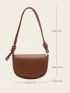 Small Saddle Bag Brown Minimalist Flap For Daily