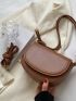 Small Saddle Bag Brown Minimalist Flap For Daily