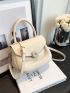 Mini Saddle Bag Beige Minimalist Top Handle For Daily