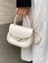 Mini Saddle Bag Beige Minimalist Top Handle For Daily