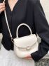 Mini Saddle Bag Beige Minimalist Top Handle For Daily